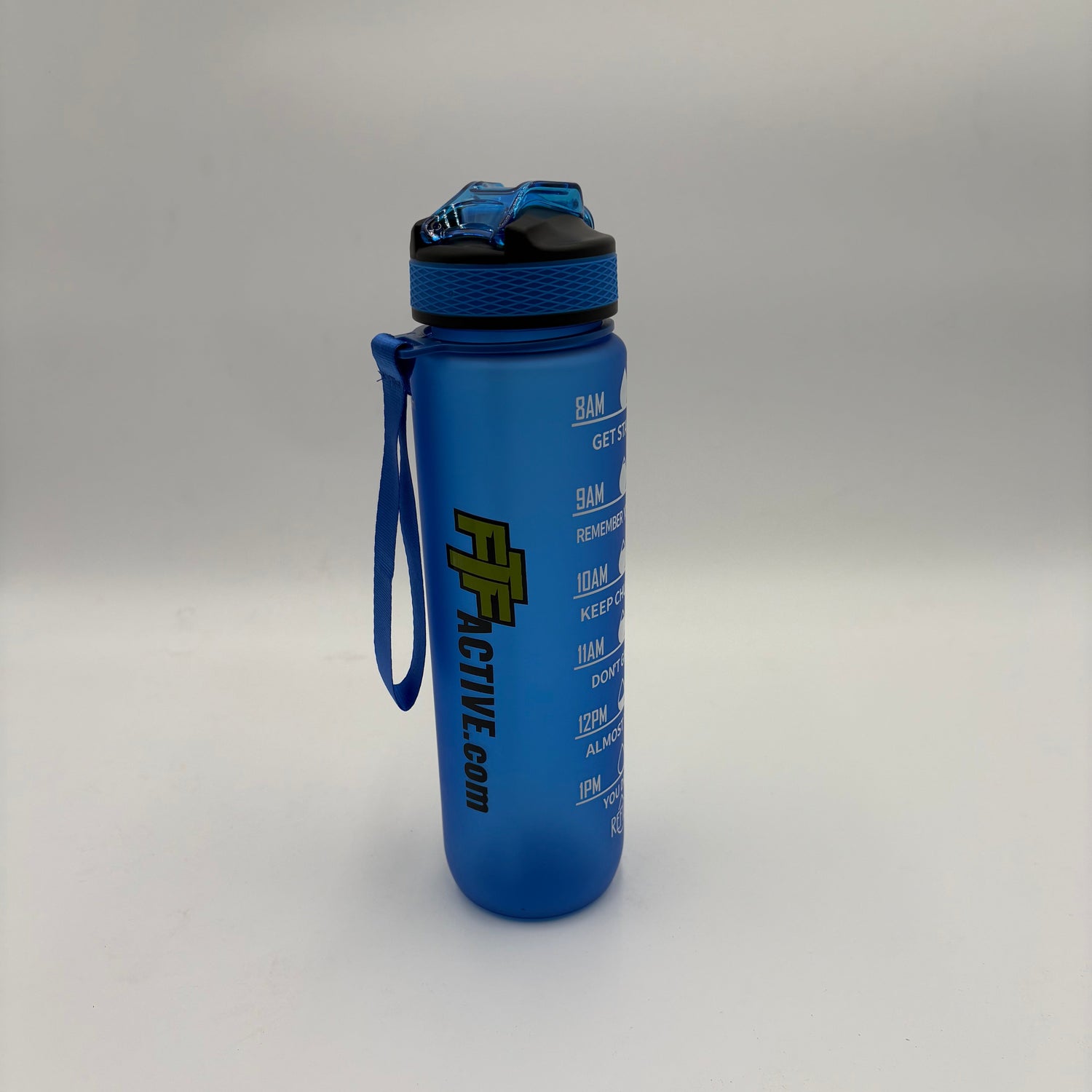 Time Marker Water Bottle – 1 Litre Flip Straw & Lock Lid