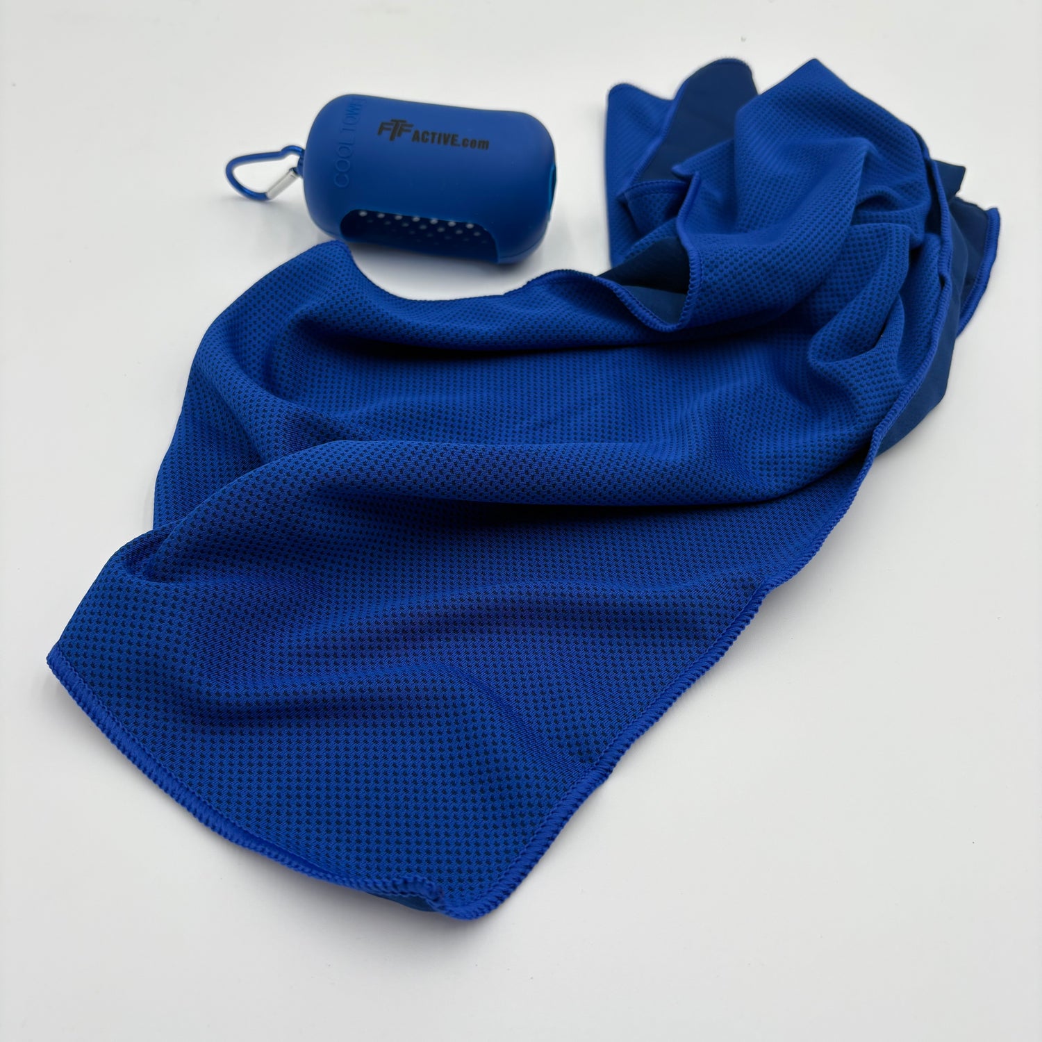 Blue FTF Active Cooling Towel with silicone cover