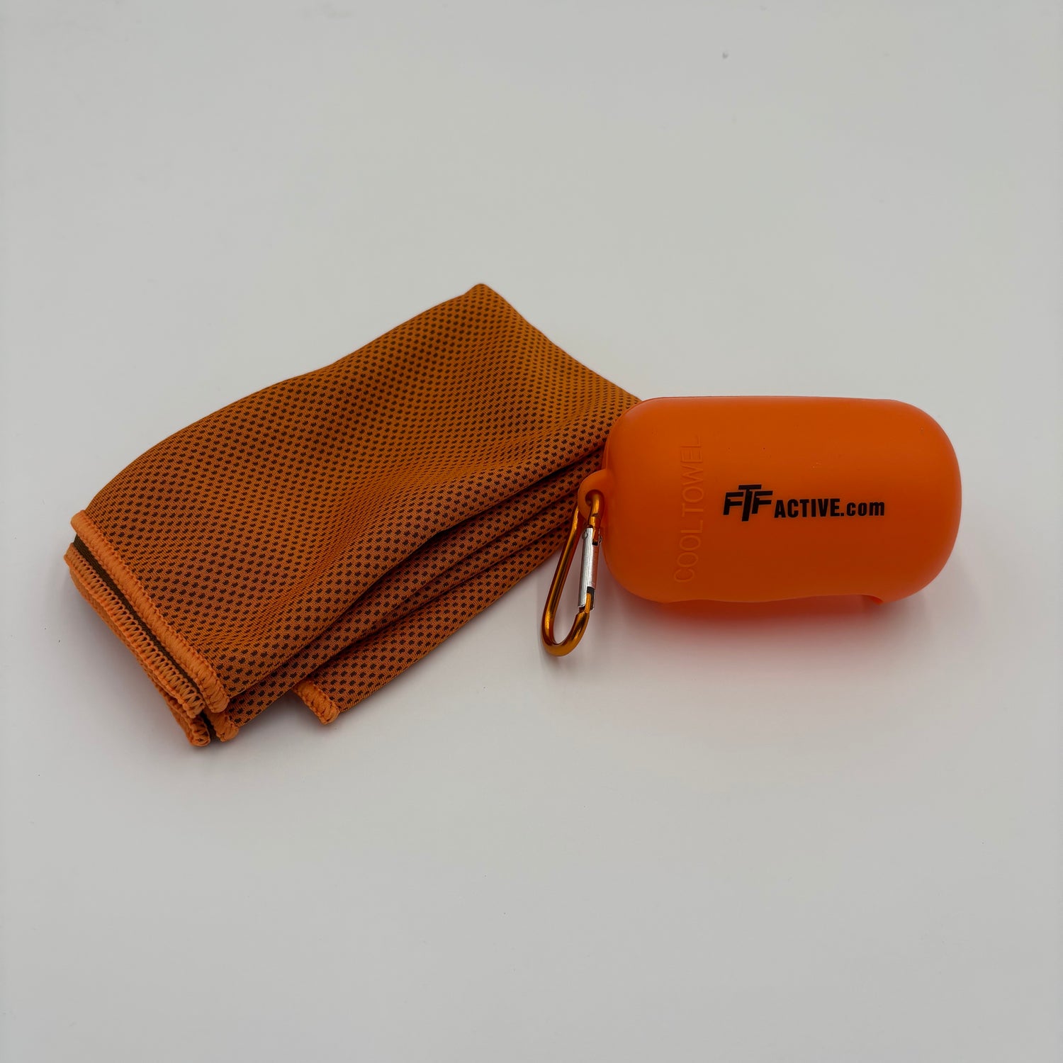 Orange FTF Active Cooling Towel with silicone cover