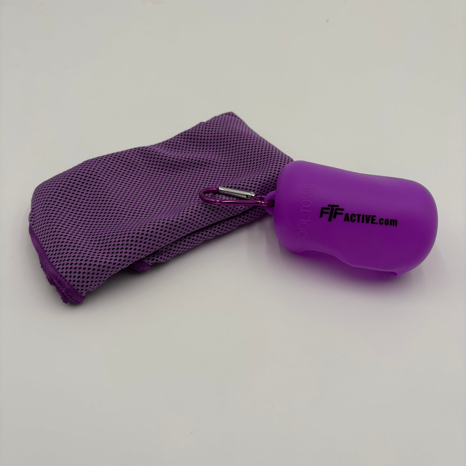 Purple FTF Active Cooling Towel with silicone cover